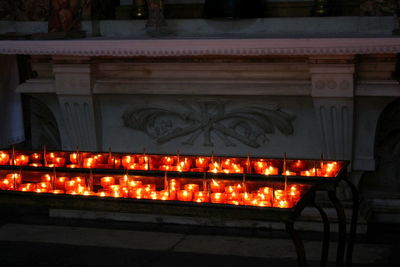 View of illuminated lights at night