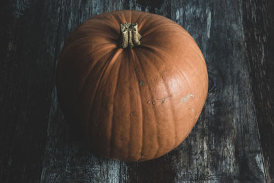 High angle view of pumpkin on table