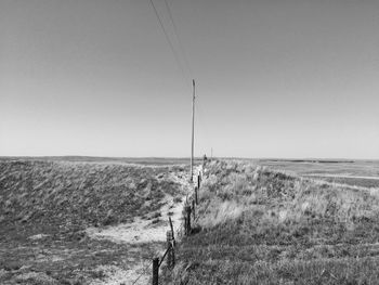 Scenic view of land against clear sky