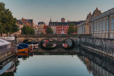 Reflection of buildings in water
