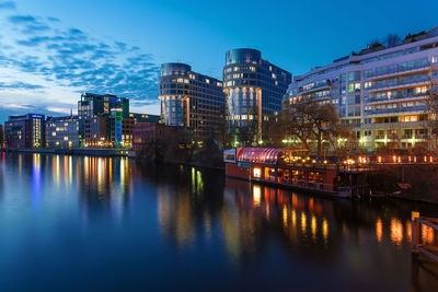 View of river with buildings in background