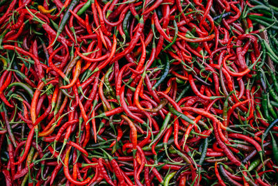 Full frame shot of red chili peppers