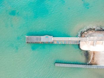 Aerial view of pier over sea