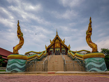 Exterior of temple against building