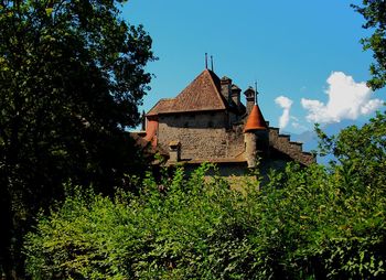 Low angle view of built structure against sky