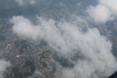 High angle view of buildings in city