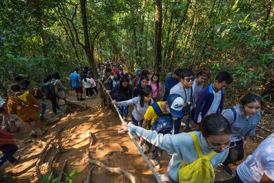 Group of people in the forest