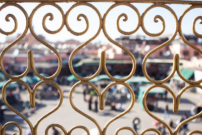 Close-up of metal gate