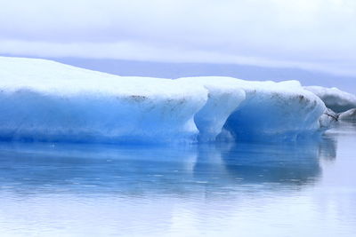 Scenic view of frozen sea against sky