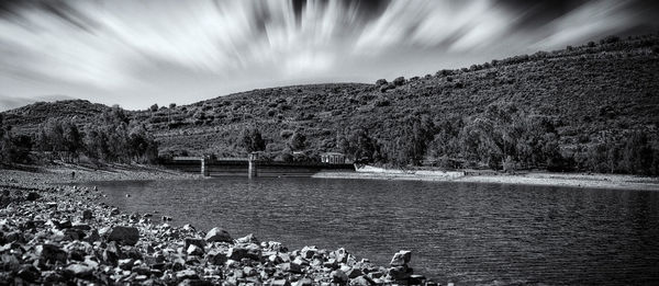 Scenic view of river against sky