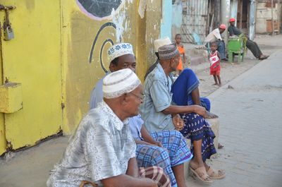 Men playing on the road