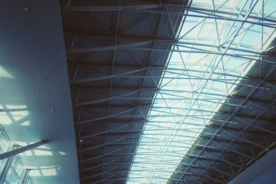 Low angle view of glass ceiling in modern building