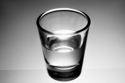 Close-up of water glass on table