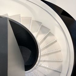 High angle view of spiral staircase in building