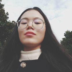 Close-up portrait of a young woman