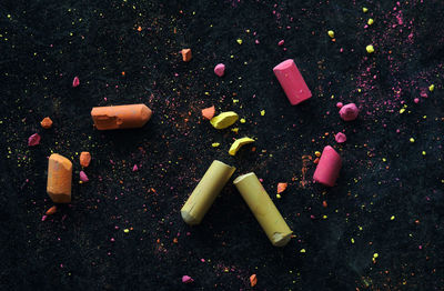 High angle view of cigarette on table