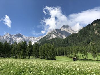 Scenic view of mountains against sky