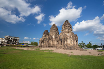 View of temple against cloudy sky