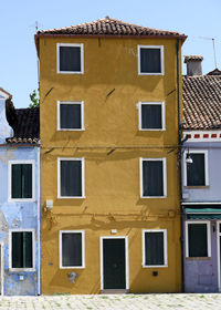 Multicolored burano island buildings