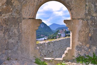 Panoramic  view from old castle in jajce,bosnia and herzegovina