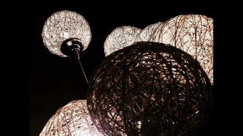 Low angle view of illuminated street light