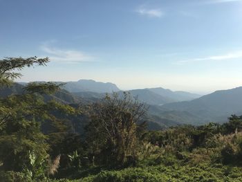 Scenic view of mountains against sky