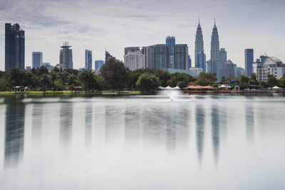 View of skyscrapers in city