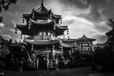 Low angle view of traditional building against sky