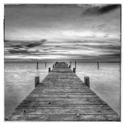 Wooden pier on sea