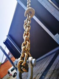 Low angle view of chain in playground