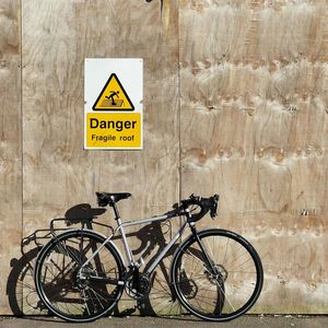 Bicycle parked in parking lot