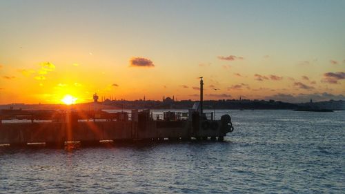 Scenic view of sunset over sea