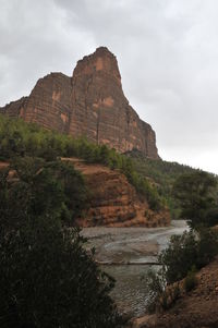 Scenic view of rock formations against sky