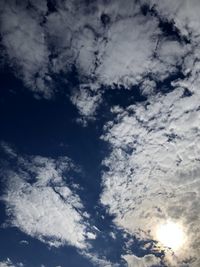 Low angle view of clouds in sky