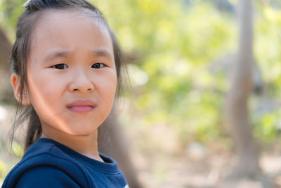 Portrait of cute girl smiling