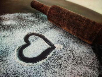 High angle view of bread on table