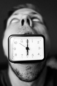 Close-up portrait of a clock
