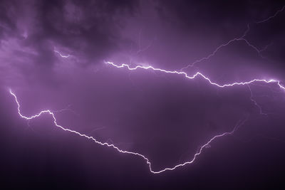 Low angle view of lightning in sky