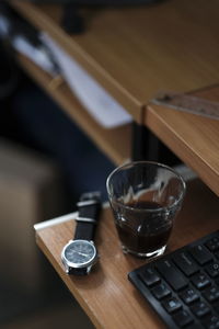 Close-up of tea cup on table