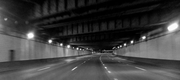 Empty road in tunnel