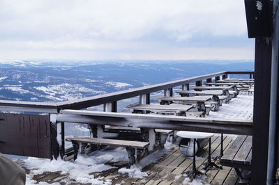 Snow covered mountain against sky