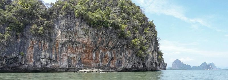 Scenic view of rocky mountains against sky