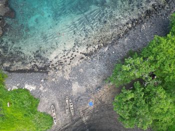 High angle view of sea