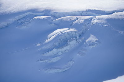 Aerial view of snow covered mountain