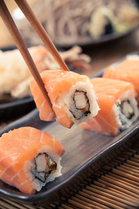 Close-up of sushi