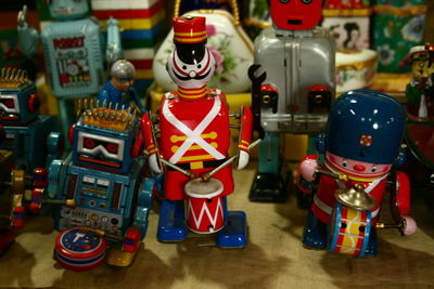 Close-up of toys toy on table