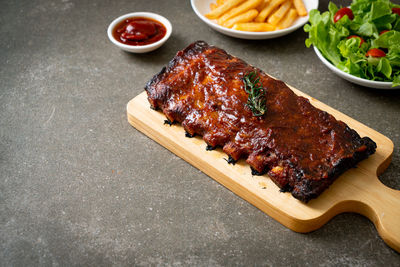 Close-up of food on table