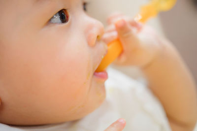 Close-up of cute baby girl