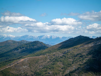 Scenic view of mountains against sky