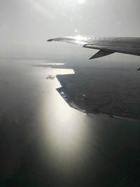 Scenic view of sea seen from airplane